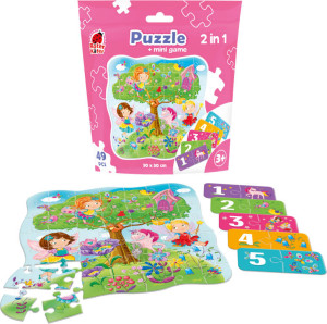Puzzle 2w1 Wróżki 49el