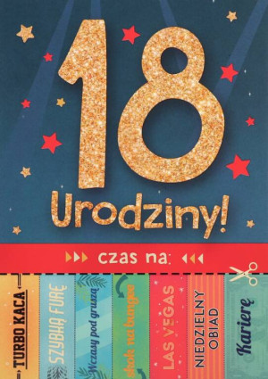 KARNET URODZINY 18 B6 Z KOP PD KB6-1860