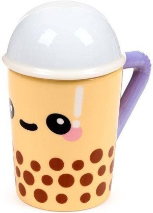 Kubek ceramiczny z przykrywką Bubble Tea