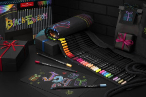 Kredki trójkątne Black Edition piórnik rolow 72szt