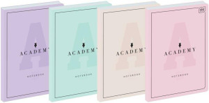Brulion Academy Pastel. B5/128K kratka. 5 sztuk