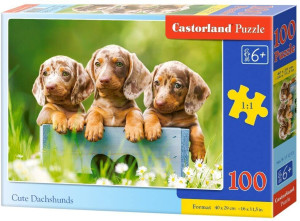 Puzzle 100 Słodkie jamniki