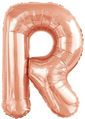 Balon foliowy litera R różowe złoto 60,5x86cm