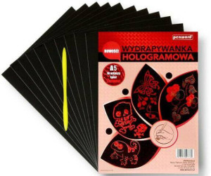 Wydrapywanka hologramowa A5 czerwona