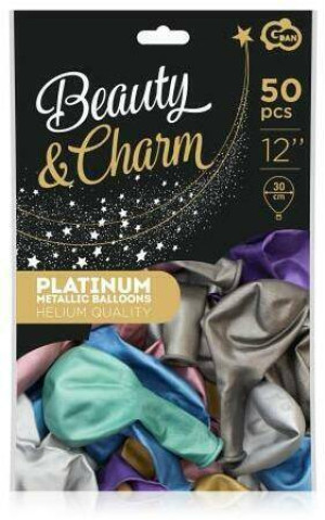 Balony Beauty&Charm platynowe mix 12"/