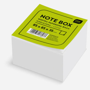 Kostka papierowa biała 85x85x35 mm. Nieklejona