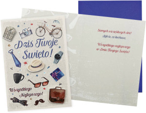 Karnet B6 Wszystkiego najlepszego (męski)