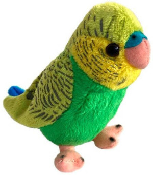 Maskotka. Papuga falista, zielono-niebieska 13 cm