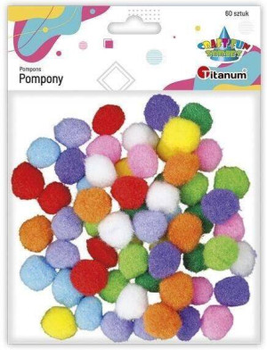 Pompony poliestrowe 20mm. Mix