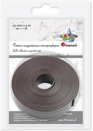 Taśma magnetyczna samoprzylepna 20mm x 3m, czarna