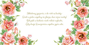 Karnet KWD ślub Herbaciane róże