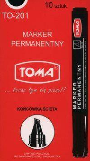 Marker permanentny 201 ścięty czarny TOMA