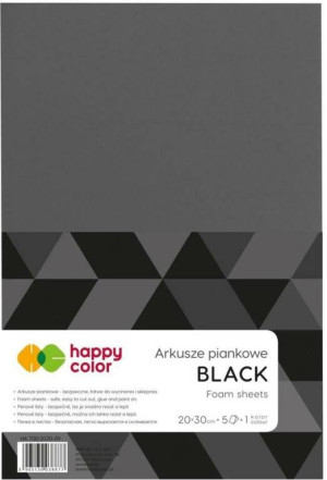 Arkusze piankowe A4 5szt czarne HAPPY COLOR