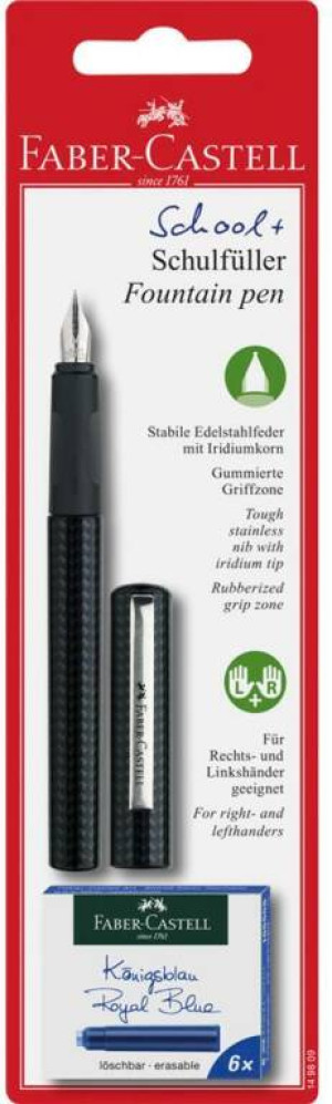 Pióro Wieczne Faber-Castell szkolne Carbon Look + 6 naboi