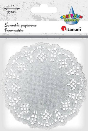 Serwetki papierowe okrągłe 11,5cm srebrne