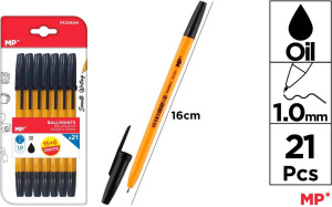 Długopis MP 1.0mm czarny blister 21 sztuk