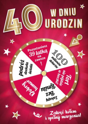 Karnet urodziny 40 B6 z kopertą