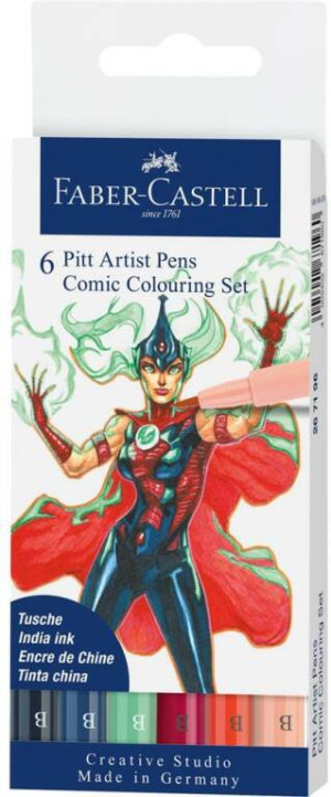 Zestaw do rysowania komiksów Faber-Castell Pit Artist Pen The Famazings Mother 6 sztuk