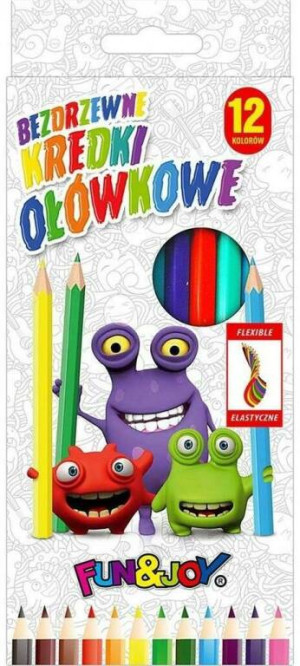 Kredki Plastikowe, 12 kolorów