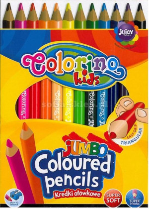 Kredki colorino ołówkowe trójkątne jumbo 12 kolorów