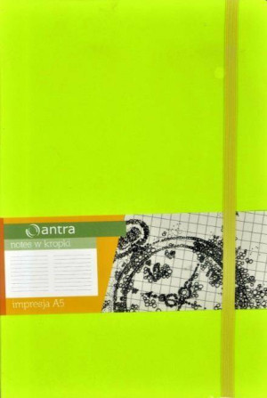Antra. Notes A5 Kropki Impresja. Limonka