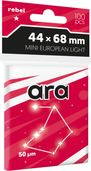 Koszulki na karty Rebel (44x68 mm) Ara Light, 100 sztuk