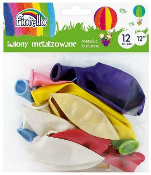 Balony Metalizowane. Mix, 12 sztuk