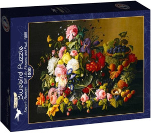 Puzzle 1000 Martwa natura z kwiatami i owocami