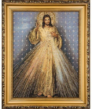 Obraz Haftowany Jezus Miłosierny 22x27,5cm