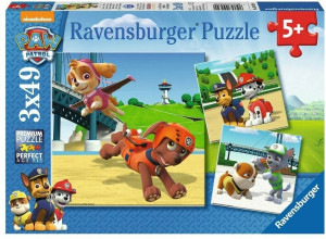Ravensburger. Puzzle 3x49 elementów. Psi patrol