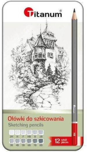 Ołówki do szkicowania. 12 sztuk