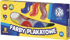 Farby plakatowe 8 kolorów, 10ml.