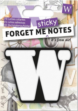 Forget me sticky. Notes kart samoprzylepne. Litera W
