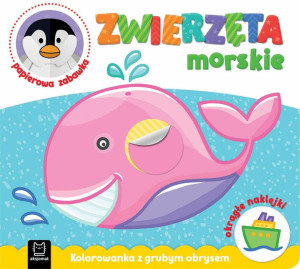 Zwierzęta morskie. Kolorowanka z grubym obrysem