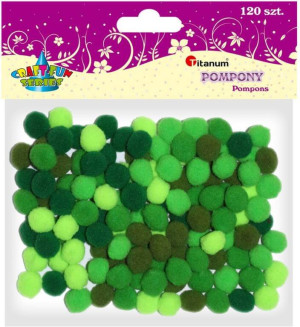 Dodatek dekoracyjny Craft-fun pompony zielony (0126G)