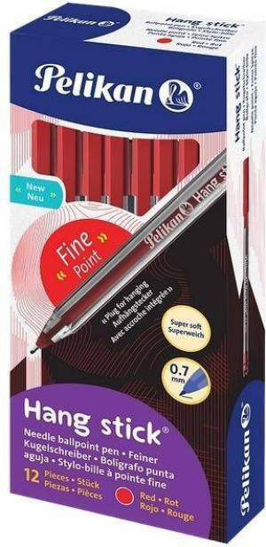 Długopis Hang Stick 0,7mm czerwony (12szt) PELIKAN