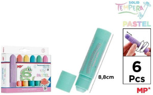 Farby tempera pastel w sztyfcie 6 kolorów