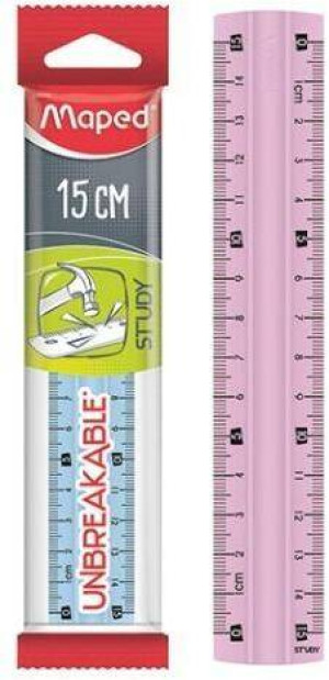 Linijka Study niełamliwa 15cm mix 2 kolorów MAPED