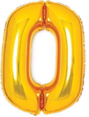 Balon foliowy cyfra 0 złota 47x66cm