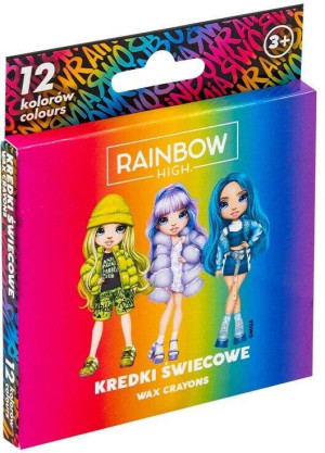 Kredki świecowe okągłe Rainbow High 12kol ASTRA