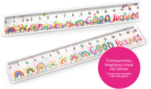 Linijka brokatowa Good Feelings 16 cm