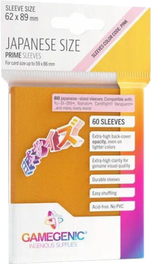 Gamegenic: Japanese Size Prime Sleeves (62x89 mm) 60 sztuk, Orange