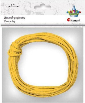 Sznurek papierowy 3.5 mm x 5 m, żółty