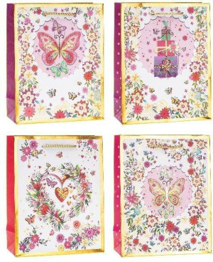 Torebka ozdobna 18x23x8 mix ROZETTE