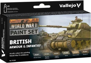 Vallejo: 70.204 - Model Color - WWII British Armour & Infantry (6 x 18 ml)