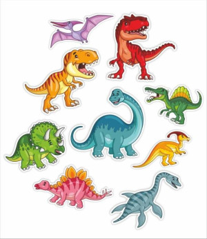 Dekoracje okienne dwustronne - Dinozaury 01