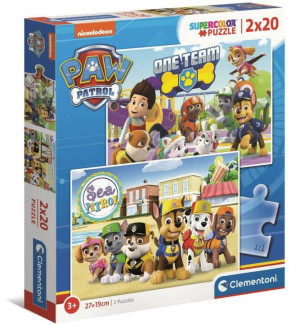 Clementoni. Puzzle 2x20. Super Kolor. Psi Patrol