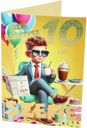 KARNET URODZINY 10 B6 Z KOP NER A-017 FOL