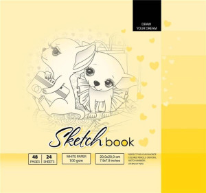 Sketchbook. Szkicownik 48 kartek. 200 x 200 mm