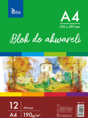 Blok do akwareli A4. 190g 12ark